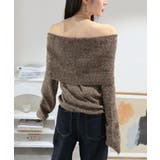 ワイドオフショルミックス編みニットトップス | Jewelobe | 詳細画像5 