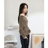 ワイドオフショルミックス編みニットトップス | Jewelobe | 詳細画像9 