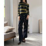 アシンメトリーボーダータイトニットトップス | Jewelobe | 詳細画像8 