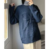 ケーブルリボンルーズニットプルオーバー | Jewelobe | 詳細画像11 