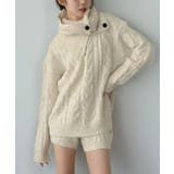 【マルチコルセット付き】ケーブルニットプルオーバー×ショートパンツセットアップ | Jewelobe | 詳細画像1