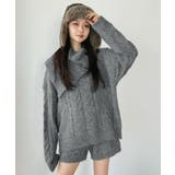 【マルチコルセット付き】ケーブルニットプルオーバー×ショートパンツセットアップ | Jewelobe | 詳細画像27