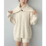アイボリー | 【マルチコルセット付き】ケーブルニットプルオーバー×ショートパンツセットアップ | Jewelobe