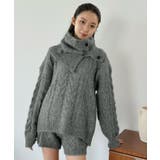 グレー | 【マルチコルセット付き】ケーブルニットプルオーバー×ショートパンツセットアップ | Jewelobe