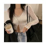 ホワイト | レースショートカーディガン | Jewelobe