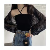 ブラック | 透かし編みショートニットボレロ | Jewelobe