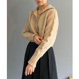 スタンドカラーケーブルラインニットカーディガン | Jewelobe | 詳細画像13