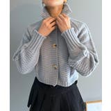 スタンドカラーケーブルラインニットカーディガン | Jewelobe | 詳細画像25