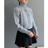 グレー | スタンドカラーケーブルラインニットカーディガン | Jewelobe
