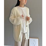 ホワイト | シャギーミディニットカーディガン | Jewelobe