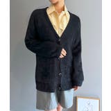 ブラック | シャギーミディニットカーディガン | Jewelobe