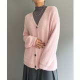 ピンク | シャギーミディニットカーディガン | Jewelobe