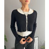 フロントホックカーディガン×クルータンクトップ ツートンアンサンブル | Jewelobe | 詳細画像13 