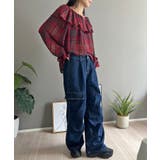 ラッフルカラー2wayチェックブラウス | Jewelobe | 詳細画像10 