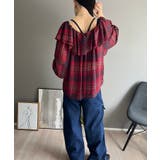 ラッフルカラー2wayチェックブラウス | Jewelobe | 詳細画像11 