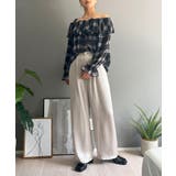 ラッフルカラー2wayチェックブラウス | Jewelobe | 詳細画像22 