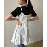 フリル×コットンストライプビスチェディテールキャミチュニック | Jewelobe | 詳細画像2 