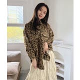 ブラウン | レオパードルーズアウターシャツ | Jewelobe