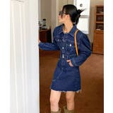 パワーショルダーミニデニムワンピース | Jewelobe | 詳細画像11 