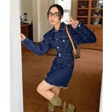 パワーショルダーミニデニムワンピース | Jewelobe | 詳細画像12 