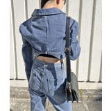 クロップドテーラージャケット×ベルボトムルーズパンツ デニムセットアップ | Jewelobe | 詳細画像17 