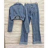 クロップドテーラージャケット×ベルボトムルーズパンツ デニムセットアップ | Jewelobe | 詳細画像19 