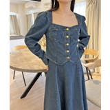 ビスチェジャケット×フレアスカート デニムセットアップ | Jewelobe | 詳細画像14 