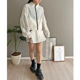 バイカラーパイピングナイロンタッチブルゾン&ミニスカパンセットアップ | Jewelobe | 詳細画像1