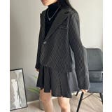 ピンストライプジャケット×プリーツスカート セットアップ | Jewelobe | 詳細画像14 