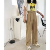 【柄と素材が選べる】ハイウエストセミワイドタックパンツ | Jewelobe | 詳細画像2