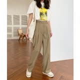 【柄と素材が選べる】ハイウエストセミワイドタックパンツ | Jewelobe | 詳細画像3