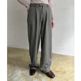 グレーミックス | 【柄と素材が選べる】ハイウエストセミワイドタックパンツ | Jewelobe