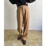 ベージュミックス | 【柄と素材が選べる】ハイウエストセミワイドタックパンツ | Jewelobe