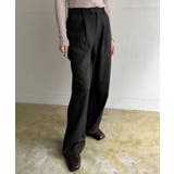 ブラックミックス | 【柄と素材が選べる】ハイウエストセミワイドタックパンツ | Jewelobe