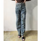 アシンメトリータックルーズデニムパンツ | Jewelobe | 詳細画像1 