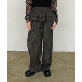 ダブルペプラムストライプワイドスラックス | Jewelobe | 詳細画像1 