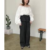 ダブルペプラムストライプワイドスラックス | Jewelobe | 詳細画像14 