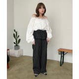 ダブルペプラムストライプワイドスラックス | Jewelobe | 詳細画像18 