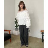 ダブルペプラムストライプワイドスラックス | Jewelobe | 詳細画像20 