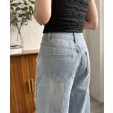 レースカバードダメージワイドデニムパンツ | Jewelobe | 詳細画像10 