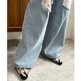 レースカバードダメージワイドデニムパンツ | Jewelobe | 詳細画像11 