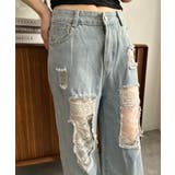レースカバードダメージワイドデニムパンツ | Jewelobe | 詳細画像7 