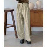 ストライプ×フロッキーハートワイドパンツ | Jewelobe | 詳細画像1