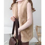 ベージュ | フェイクファーベスト | Jewelobe