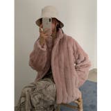 ピンク | ワイドリブフェイクファーショートブルゾン | Jewelobe