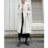 ホワイト | ピークドラペルアシンメトリーコート | Jewelobe