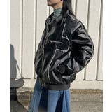 配色パイピングフェイクレザーブルゾン | Jewelobe | 詳細画像16 