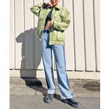 カーキ | 配色パイピングフェイクレザーブルゾン | Jewelobe