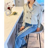 カーキ | トレンチショートジャケット | Jewelobe