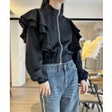 ブラック | ダブルラッフルライトブルゾン | Jewelobe